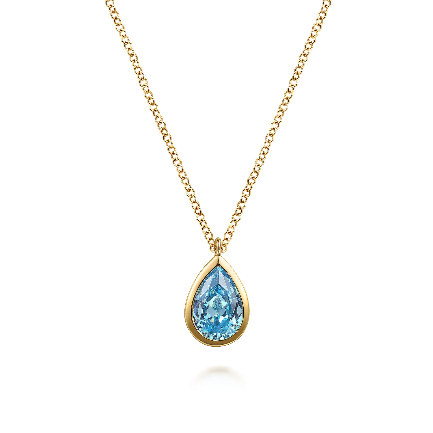 14karat Gold blue Topaz/Baby online pendant