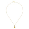14K Yellow Gold Teardrop Citrine with Diamond Halo Necklace - 0.18 ct
