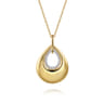 14K Yellow Gold Teardrop Diamond Necklace - 0.2 ct