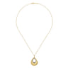 14K Yellow Gold Teardrop Diamond Necklace - 0.2 ct