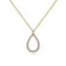 14K Yellow Gold Teardrop Diamond Pendant Necklace - 0.16 ct