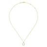 14K Yellow Gold Teardrop Diamond Pendant Necklace - 0.16 ct