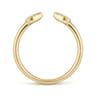 14K Yellow Gold Teardrop Pave Diamond Split Ring - 0.1 ct