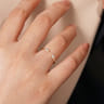 14K Yellow Gold Teardrop Pave Diamond Split Ring - 0.1 ct