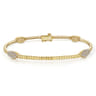 14K Yellow Gold Tennis Bracelet with Marquise Cluster Diamond Stations - 0.3 ct