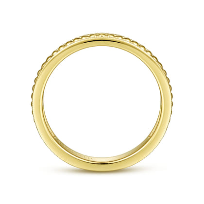 14K Yellow Gold Textured Bujukan Stackable Ring