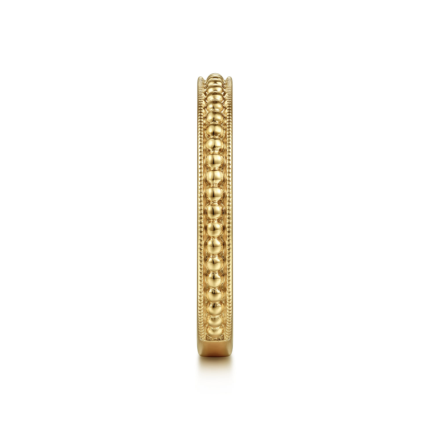 14K Yellow Gold Textured Bujukan Stackable Ring - Shot 4