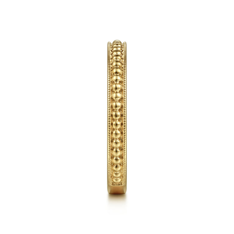 14K Yellow Gold Textured Bujukan Stackable Ring - Shot 4