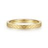 14K Yellow Gold Textured Checkered Stackable Ring
