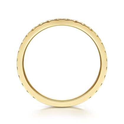 14K Yellow Gold Textured Checkered Stackable Ring