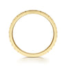 14K Yellow Gold Textured Checkered Stackable Ring