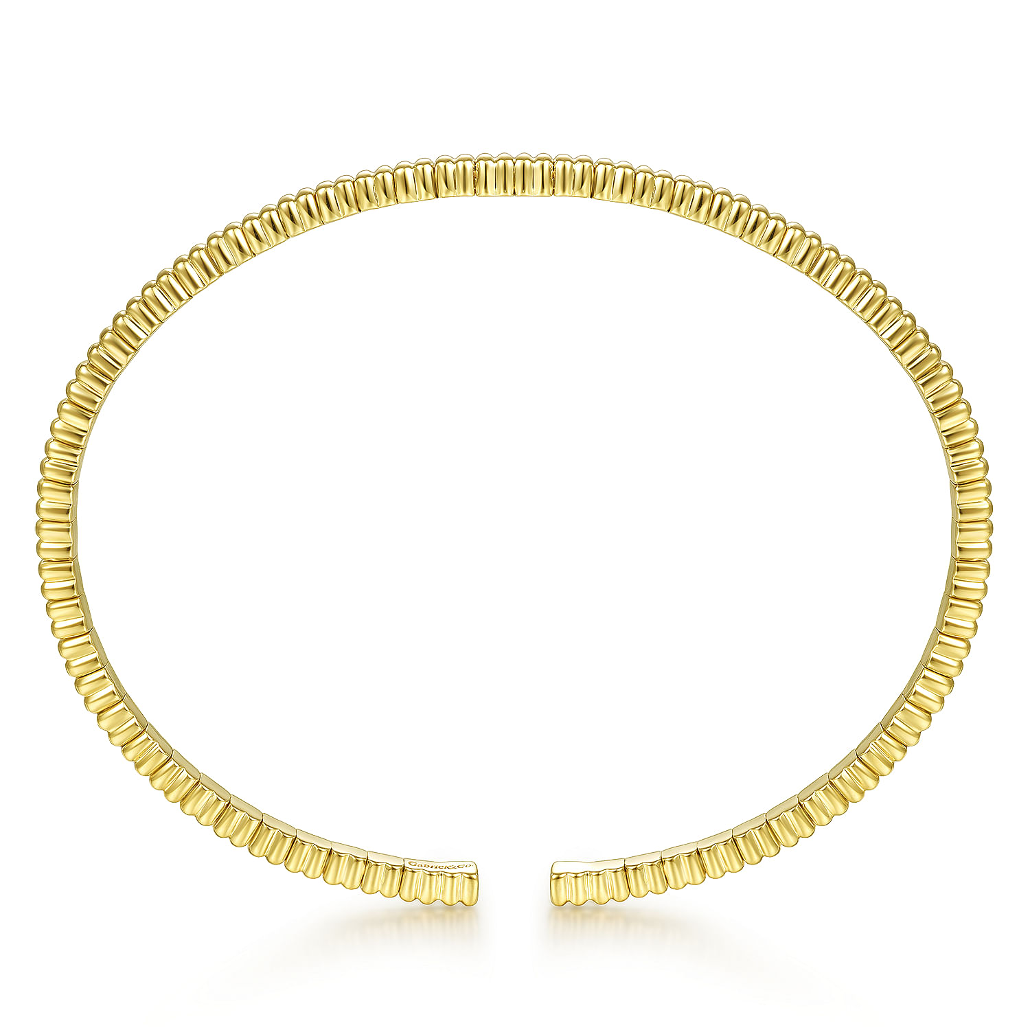14K Yellow Gold Textured Cuff Bracelet - Shot 3