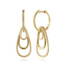 14K Yellow Gold Textured Huggies with Multi Teardrops