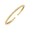14K Yellow Gold Textured Open Bangle