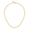 14K Yellow Gold Textured Oval Link Chain Necklace