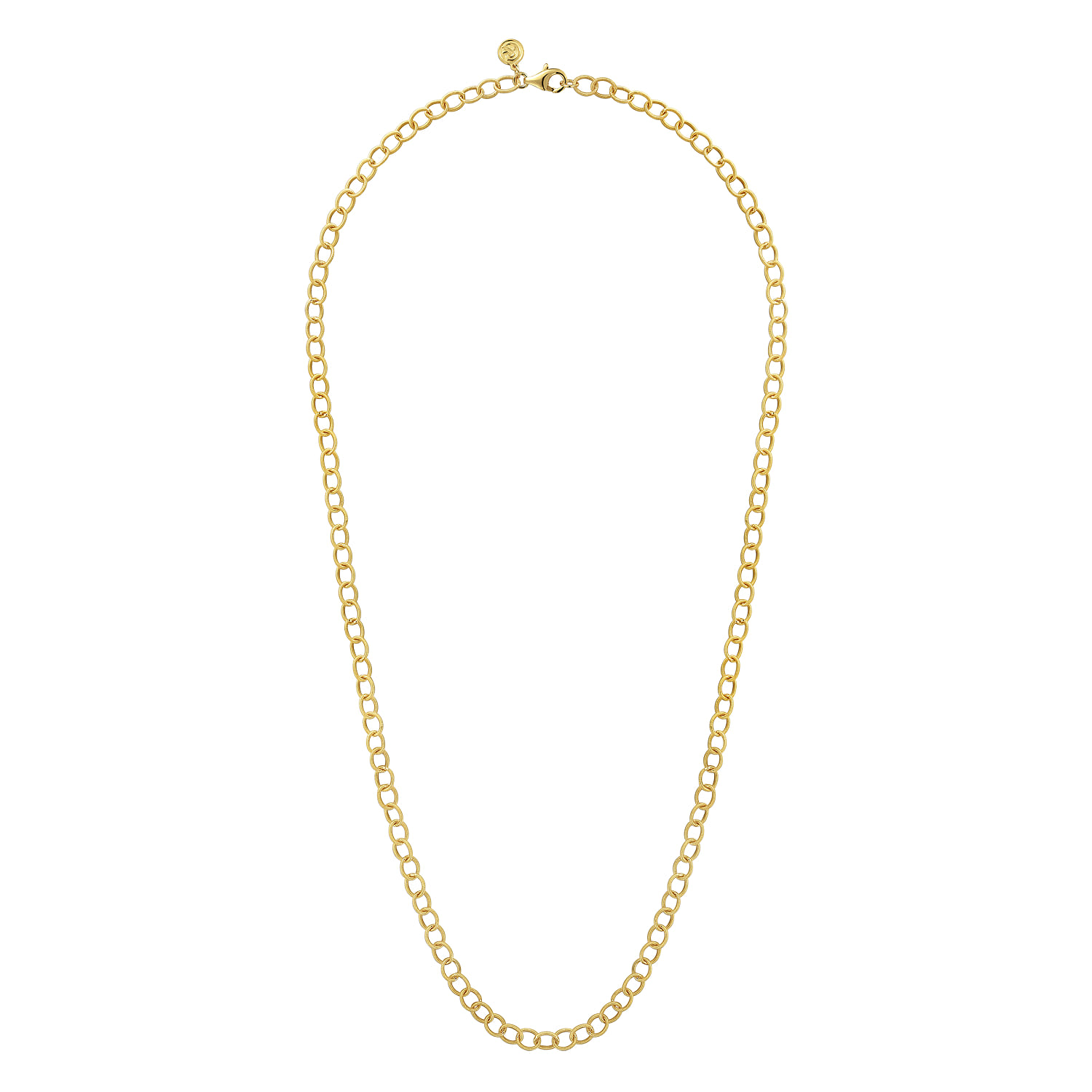 14K Yellow Gold Textured Oval Link Chain Necklace - Shot 2