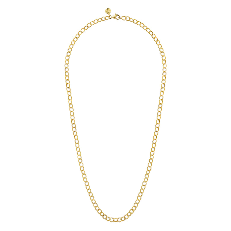 14K Yellow Gold Textured Oval Link Chain Necklace - Shot 2
