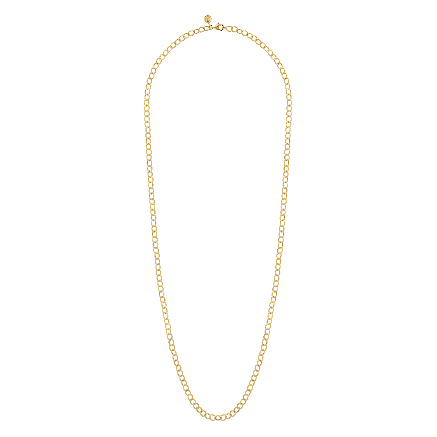 14K Yellow Gold Textured Oval Link Chain Necklace - Shot 2