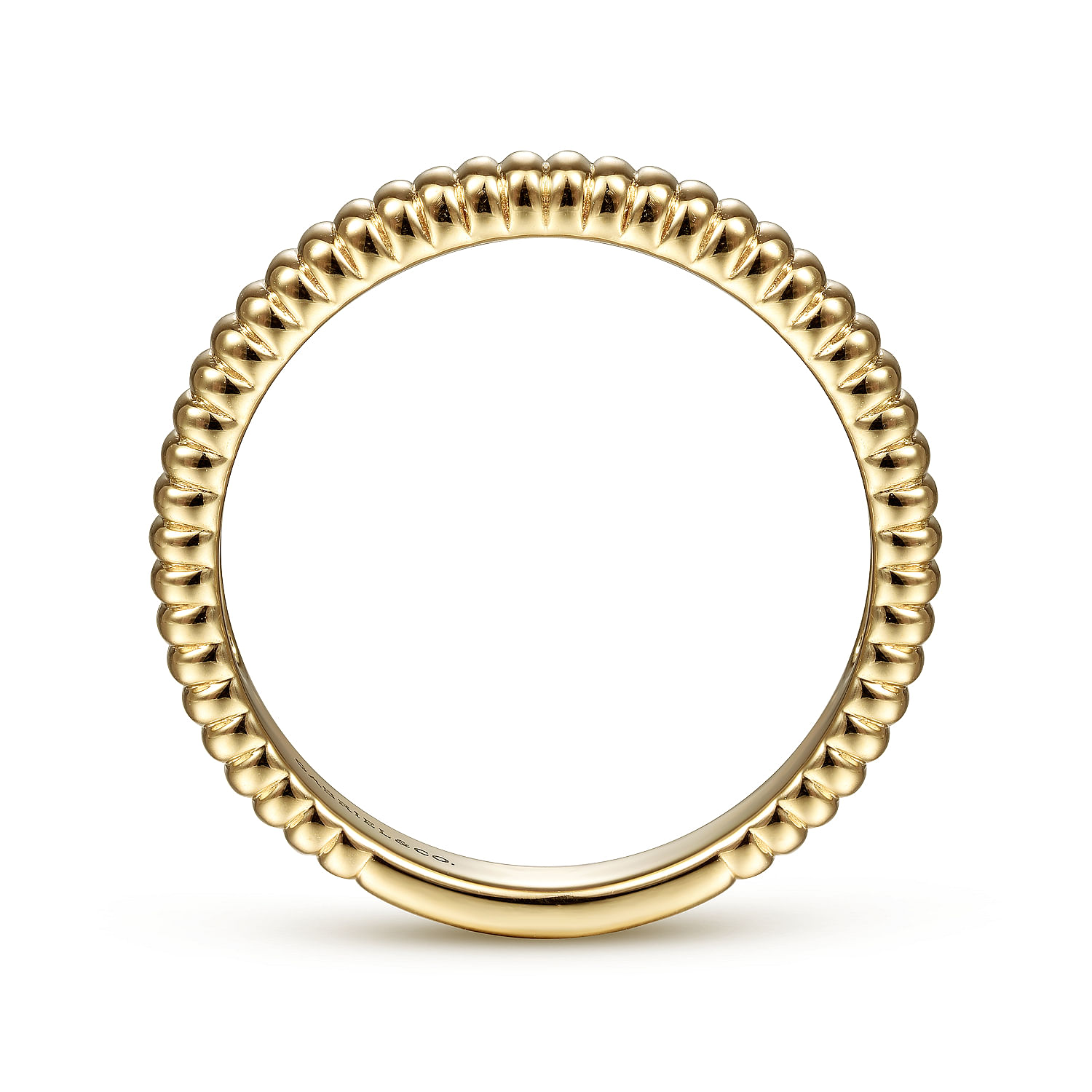 14K Yellow Gold Textured Stackable Ring - Shot 2