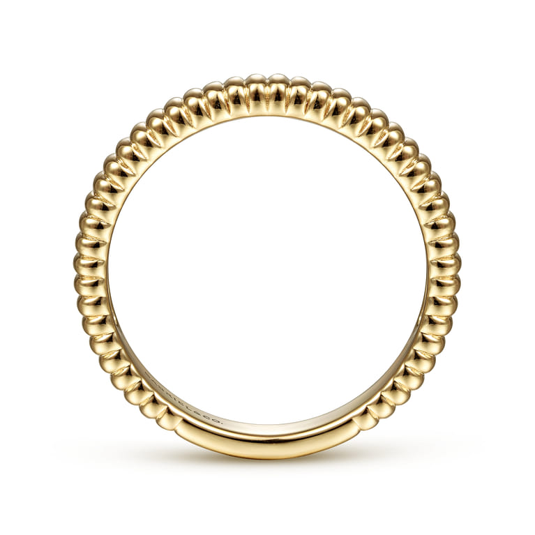 14K Yellow Gold Textured Stackable Ring - Shot 2