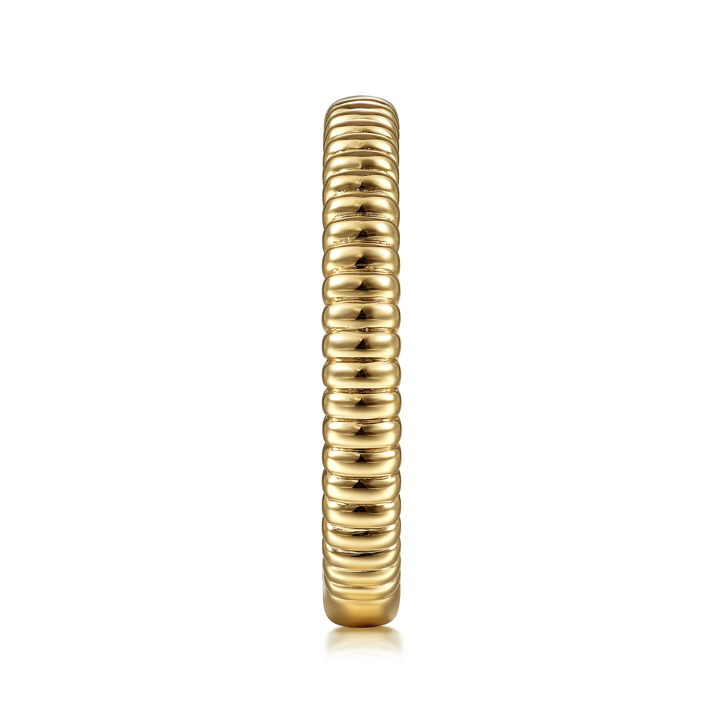 14K Yellow Gold Textured Stackable Ring - Shot 4