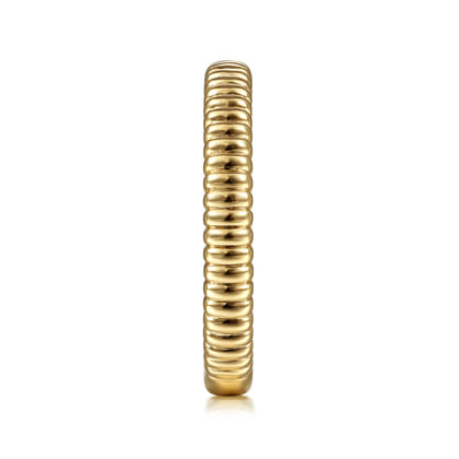 14K Yellow Gold Textured Stackable Ring