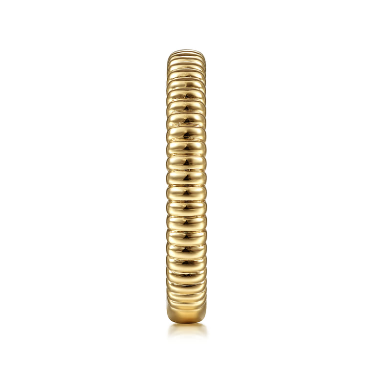 14K Yellow Gold Textured Stackable Ring - Shot 4