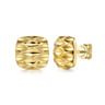 14K Yellow Gold Textured Stud Earrings