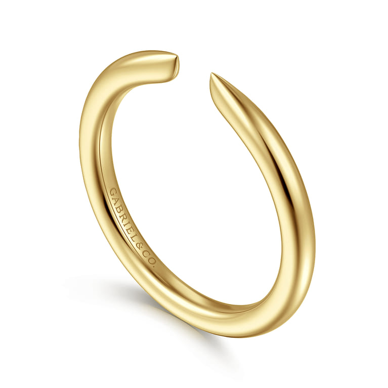 Open Ring Wedding Ring in 14k Yellow Gold with   at Gabriel & Co. - Shot 3
