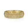 14K Yellow Gold Three Row Bujukan Bead Ring
