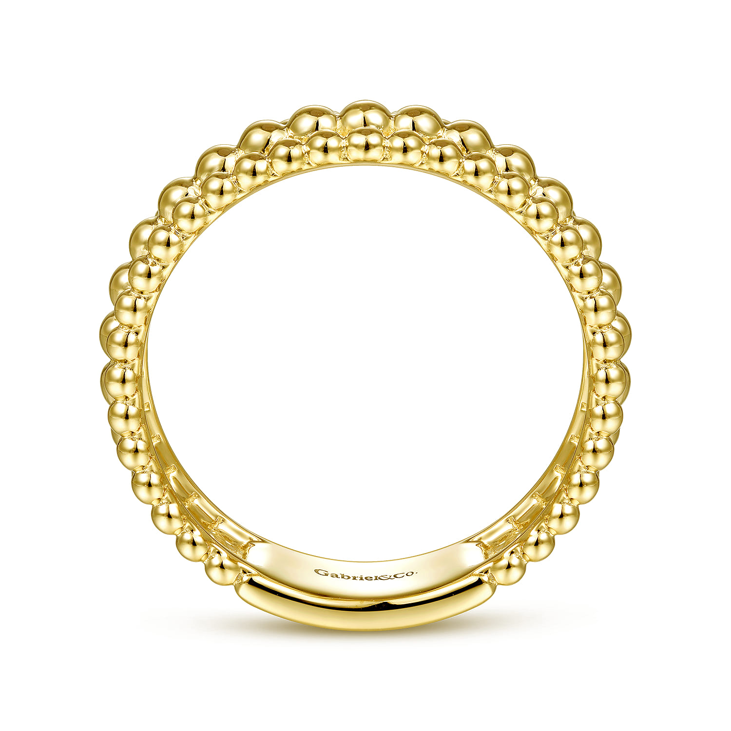 14K Yellow Gold Three Row Bujukan Bead Ring - Shot 2