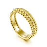 14K Yellow Gold Three Row Bujukan Bead Ring