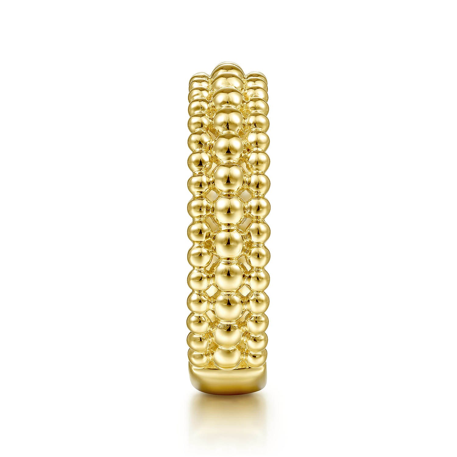 14K Yellow Gold Three Row Bujukan Bead Ring - Shot 4