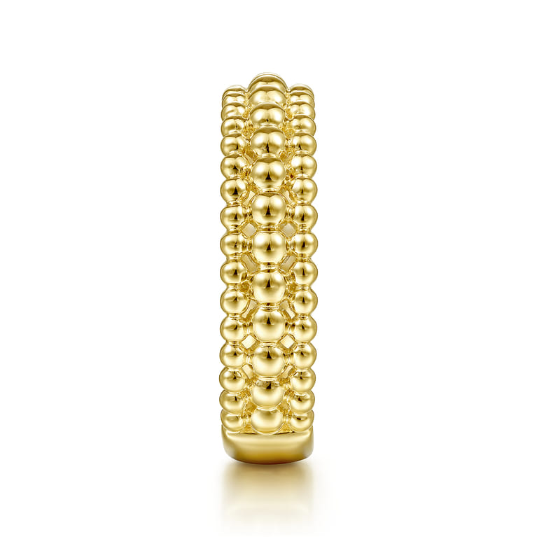 14K Yellow Gold Three Row Bujukan Bead Ring - Shot 4