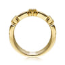 14K Yellow Gold Three Row Diamond Ring - 0.25 ct