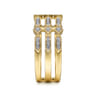 14K Yellow Gold Three Row Diamond Ring - 0.25 ct