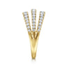 14K Yellow Gold Three Row Diamond Ring - 1 ct