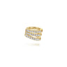 14K Yellow Gold Three Row Diamond Single Ear Cuff - 0.36 ct