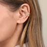 14K Yellow Gold Three Row Diamond Single Ear Cuff - 0.36 ct