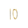 14K Yellow Gold Tiger Claw Set Diamond 15mm Round Huggie Earrings - 0.2 ct