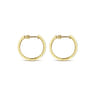 14K Yellow Gold Tiger Claw Set Diamond 15mm Round Huggie Earrings - 0.2 ct
