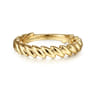 14K Yellow Gold Tilted Leaf Ring