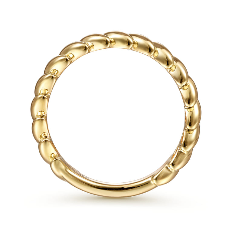 14K Yellow Gold Tilted Leaf Ring - Shot 2