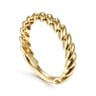 14K Yellow Gold Tilted Leaf Ring