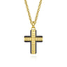 14K Yellow Gold  Titanium Cross Mens Pendant