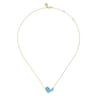 14K Yellow Gold Toi et Moi Blue Topaz Necklace