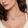 14K Yellow Gold Toi et Moi Blue Topaz Necklace