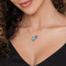 14K Yellow Gold Toi et Moi Diamond Blue Topaz and Amethyst Pendant Necklace - 0.08 ct