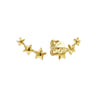 14K Yellow Gold Triple Graduating Stars Curved Stud Earrings