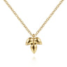14K Yellow Gold Triple Teardrop Pendant Necklace
